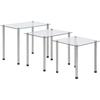 VidaXL Nesting Tables 3 Pcs Transparent Tempered Glass