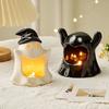 Cute Ghosts Candle Holder Ceramic Ashtray Candlestick Ornaments Hand-made Candle Holder Halloween Festival Seasonal Decoration