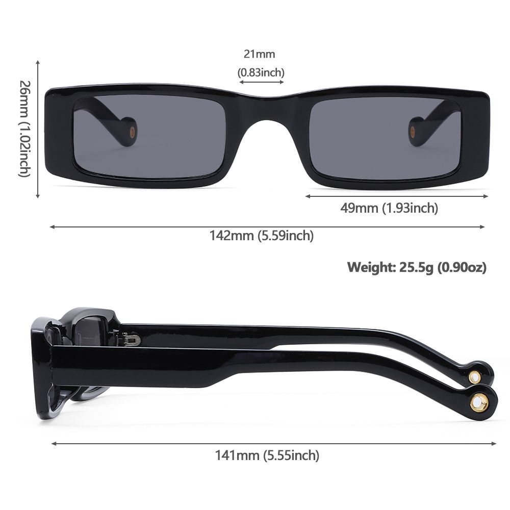 Retro Small Eyewear Sunglasses for Women Sun Glasses Rectangle Square Sunglasses