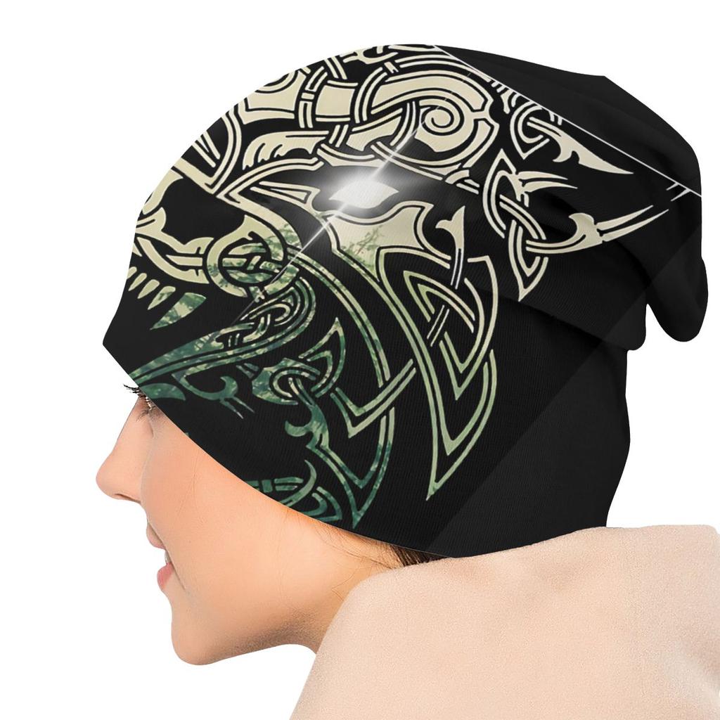 Fenrir Wolf Nature Norse Mythology Viking Washed Warm Bonnet Outdoor Casual Beanies Protection Unisex Women Hats