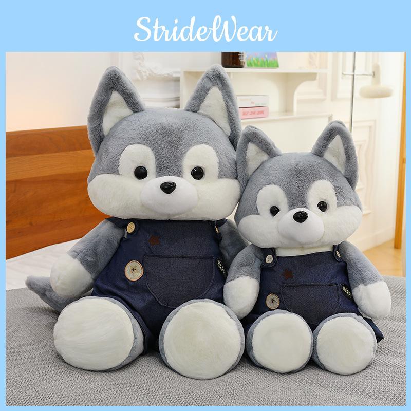 Trousers Suspender Husky Plush Toy Cartoon Stuffed Doll Decoration Kids Gifts