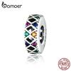 Подвеска BAMOER из стерлингового серебра 925 пробы с цветным цирконием, красочные флаги, очаровательная подвеска для женщин, подходит для оригинального браслета, ювелирного фестиваля, подарок