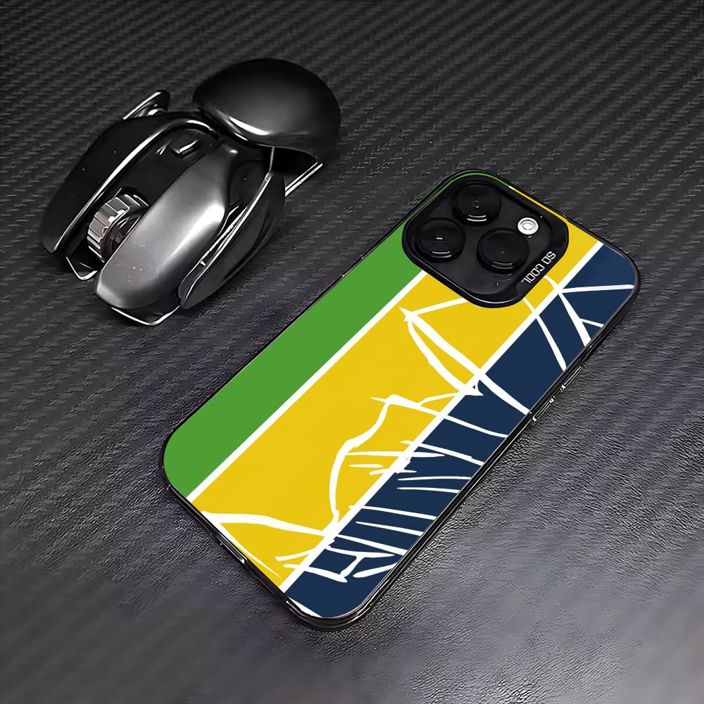 Ayrton S-Senna H-Helmet Racing Phone Case For iPhone 17,16,15,14,13,12,11 Plus,Pro Max,Colored Silver Phone Case