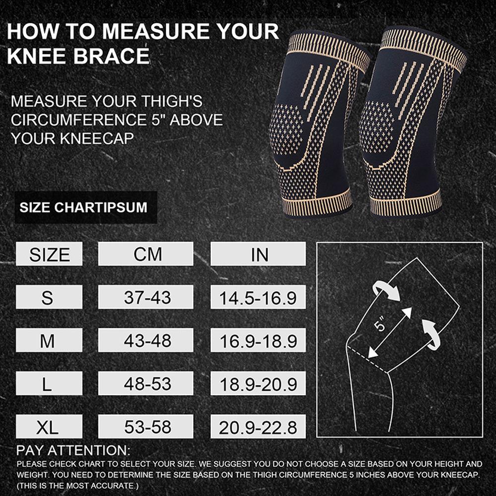 1/2 шт. медные наколенники от боли в колене, компрессионные рукава для коленей, поддержка для мужчин, женщин, наколенники для бега