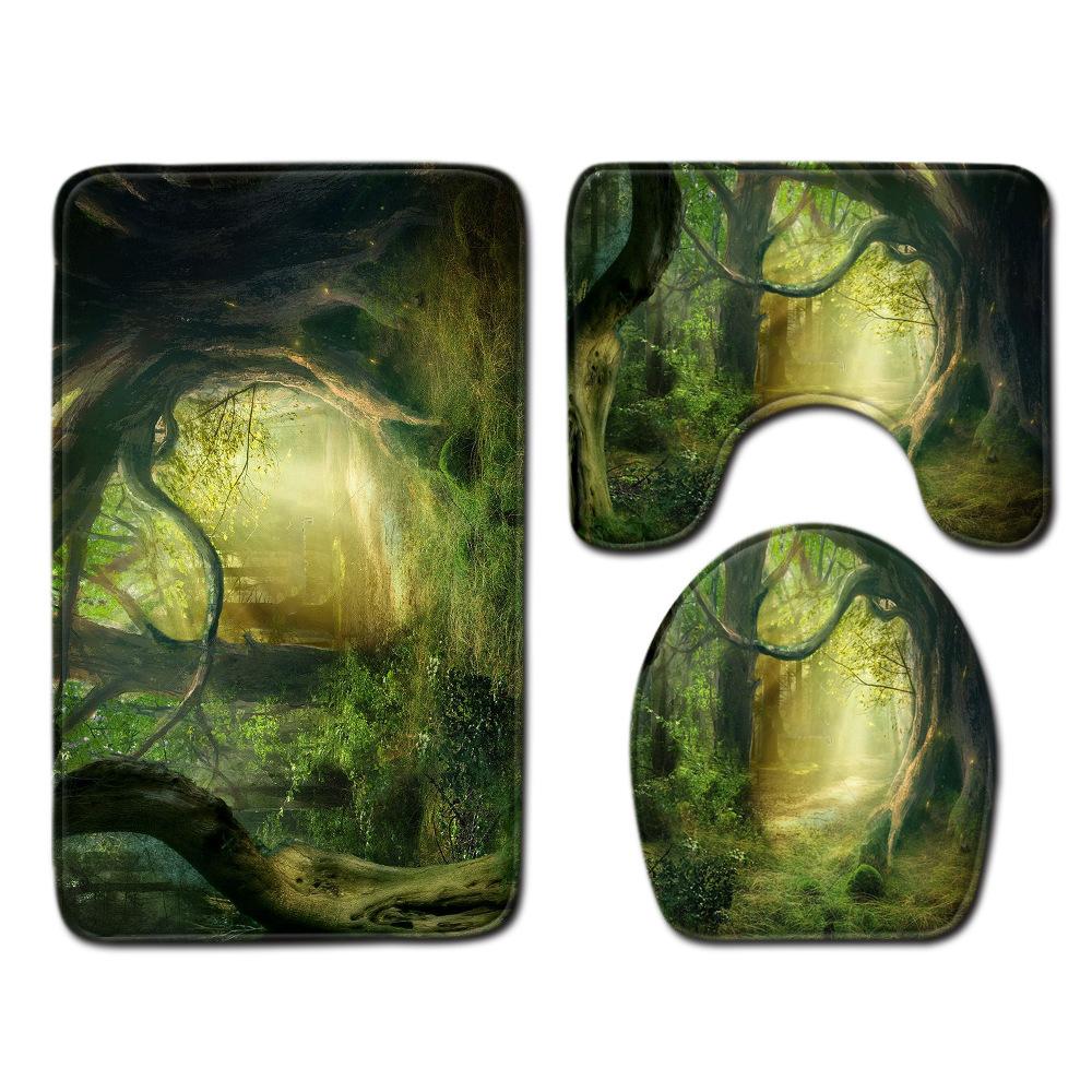 Bathroom Floor Mat Bathroom Mat Toilet Three-Piece Set
