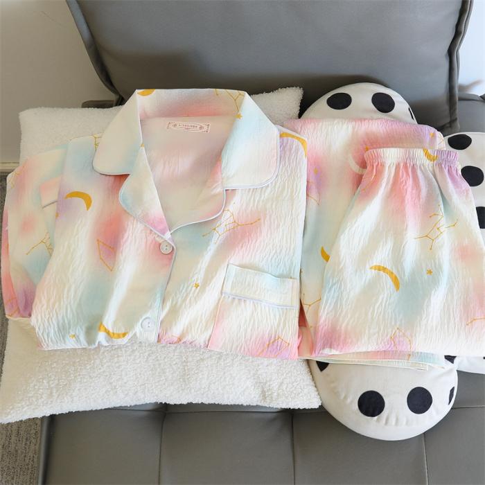 Print Cute Panda Women's Pajamas Set Autumn Spring Sleepwear Long Sleeve Tops and Pants Pajama 2 Piece Suit Nightwear Loungewear