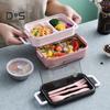 Ланч-бокс со столовыми приборами, герметичная коробка большой емкости, легко чистящаяся коробка для еды Bento для домашнего офиса, школы