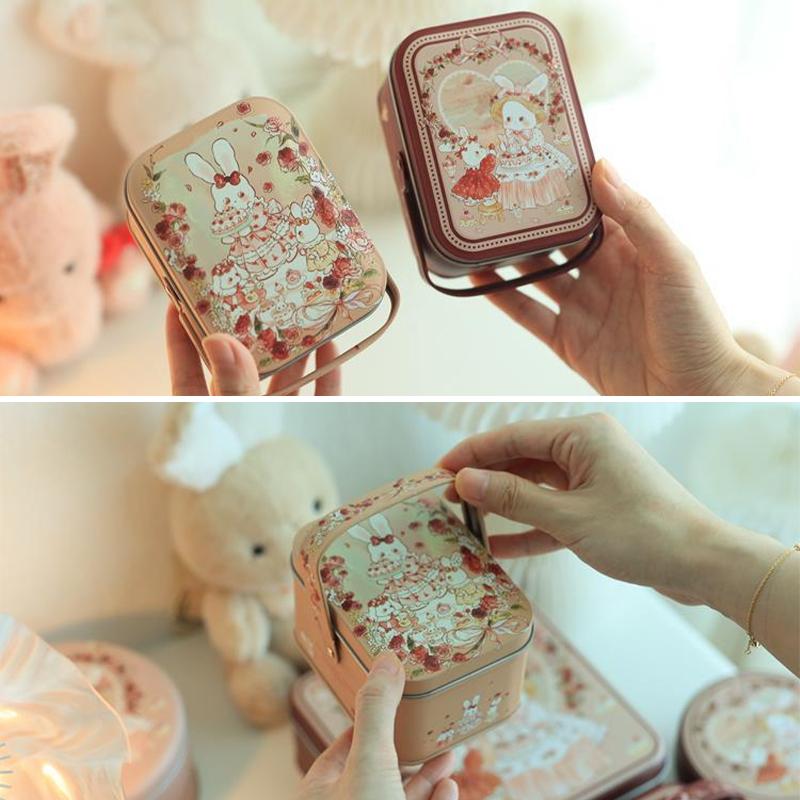 1 шт. подарочная упаковка, портативные пасхальные принадлежности для фестиваля, коробка для печенья, оригинальная ручная жестяная коробка, подставка для конфет, подарочная коробка в виде кролика