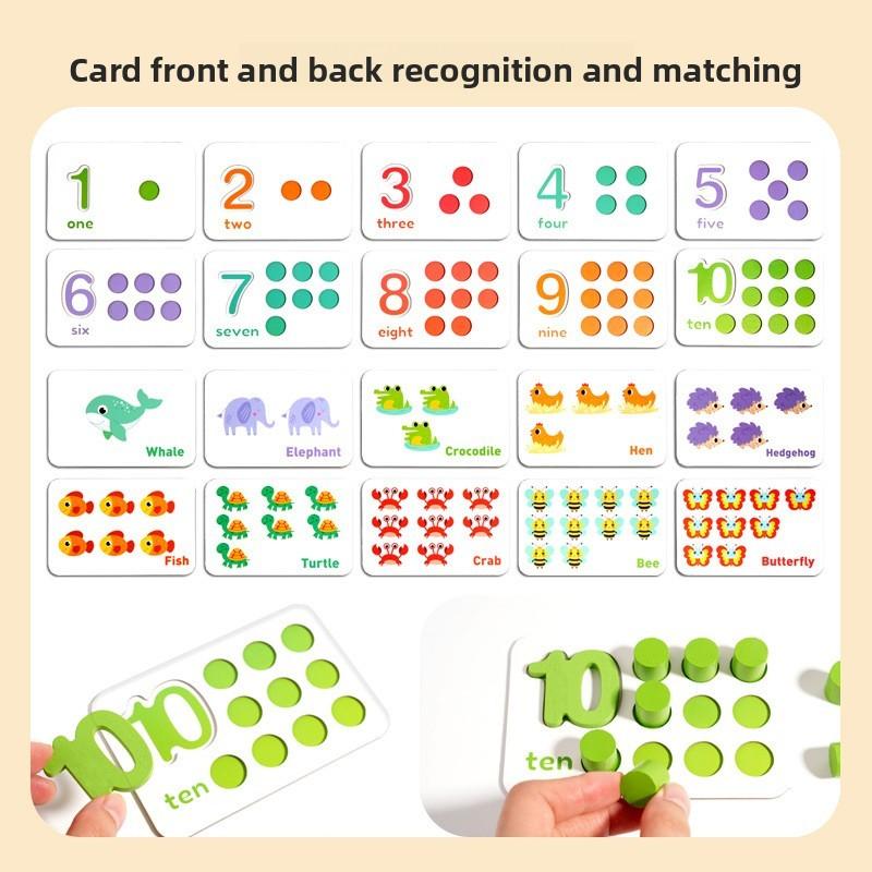 Preschool Math Teaching Tool Wooden Addition Subtraction Counting Puzzle For Early Learners