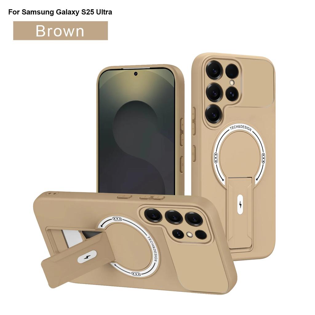 Матовый чехол для телефона с кольцом-держателем для Samsung S26 Ultra S24 Plus S23 S22 S25 Ultra Для MagSafe Магнитная защитная крышка