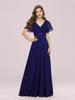 Ever-Pretty Women's Double V-Neck Empire Waist  Floor Length Chiffon Evening Dresses with Short Flutter Sleeves