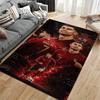 Sports Area Rug, Cristiano Ronaldo Portugal 7 Red Glow Poster, Fan Cave Decor, Non-Slip Mat