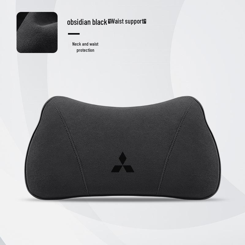 Mitsubishi Car Backrest & Neck Pillow: Compatible with Outlander, Pajero, ASX, Eclipse Cross.