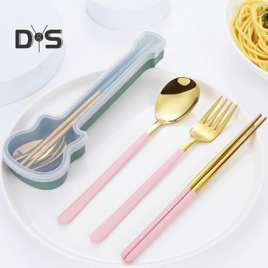 3 шт./компл. посуда, набор столовых приборов для пикника, пищевой маленький, высокопрочный, походная ложка, вилка, набор палочек для еды