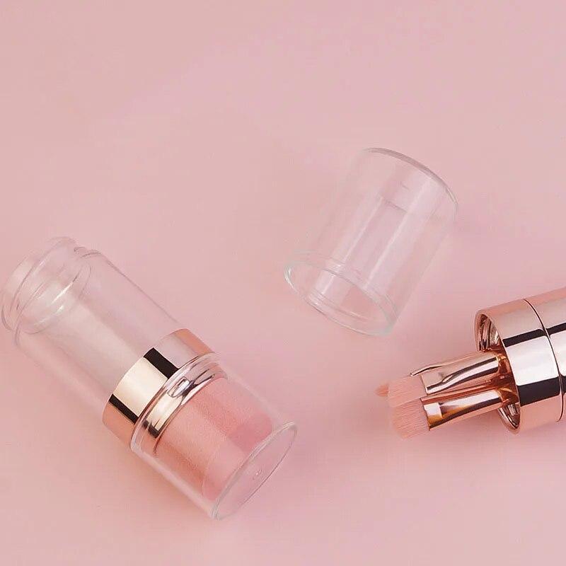 5 в 1 портативные кисти для макияжа для основы, бровей, губ, теней для век, рассыпчатая пудра, набор косметических кистей, инструменты для макияжа