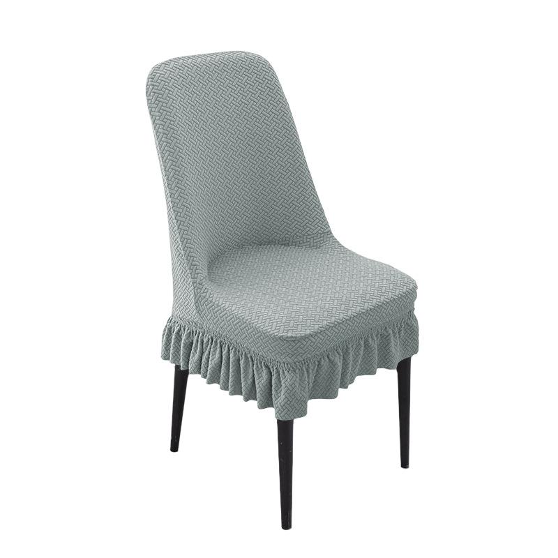 Jacquard Fleece Chair Cover Thickened One-piece Elastic Hotel Restaurant Household Chair Cover Anti-smudge Stool Cover