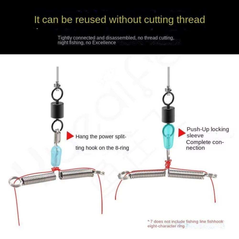 50pcs Double Hook Fishing Line Space Stainless Steel Balance Rigs Hooks Fishing Tool