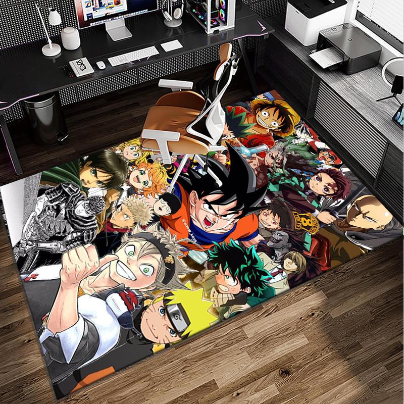 Goku Anime Office Rug Chair Mat, Game Carpet, Suitable for Front Door, Bedroom, Living Room, Desk, Holiday Gift