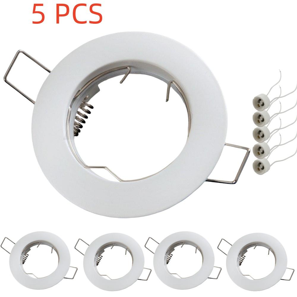 5 Pcs Recessed Ceiling Lamps with Holder GU10 Socket Base LED Spot and Halogen Built-in Spot Lights