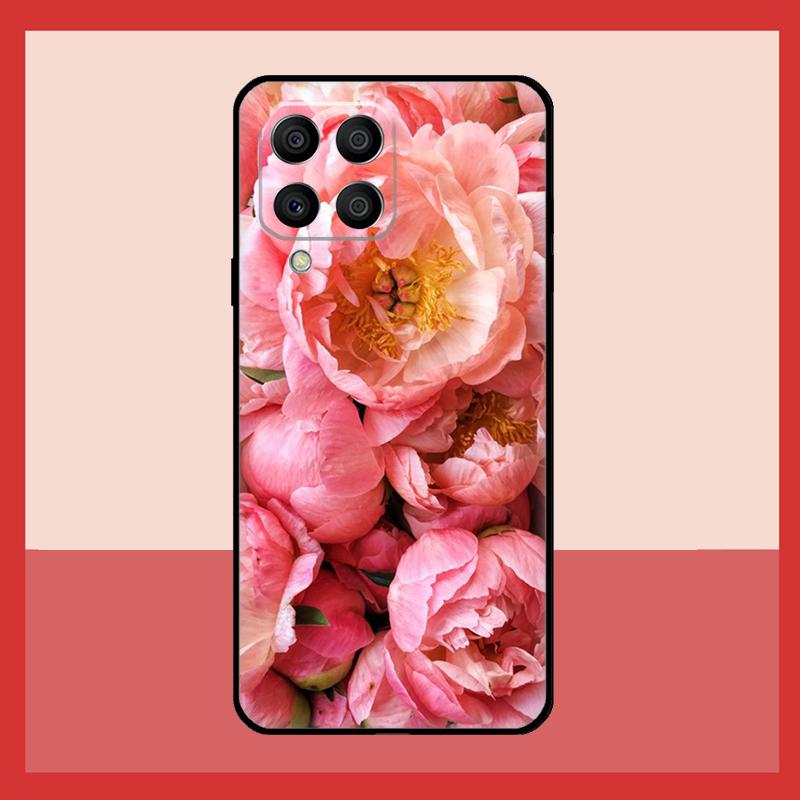 Elegant Pink Purple Peony Flower Case For Samsung Galaxy M56 M12 M06 M32 M52 M35 M55 M15 M11 M13 M14 M16 M36 M31 M53 M34 M54