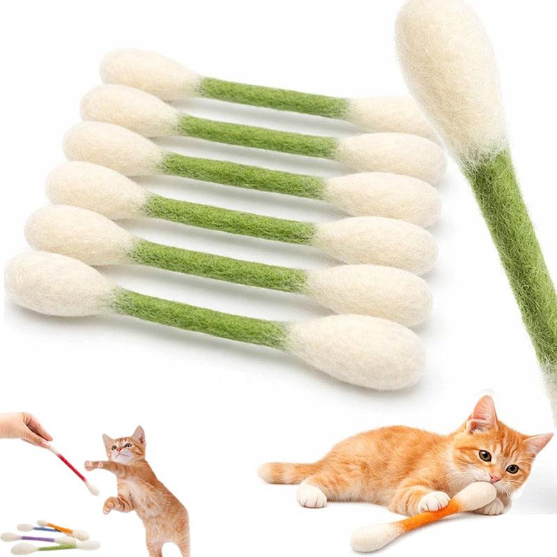 6-pack Cotton Swab Design Including Catnip Giant Chew Stick Cat Toy Interactive Felt Toy For Cats And Pets Gift Acssory