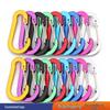 Multicolor Aluminum Alloy No. 5 Gourd-shaped Carabiner for Backpack Water Bottle with Flattened Spring Buckle
