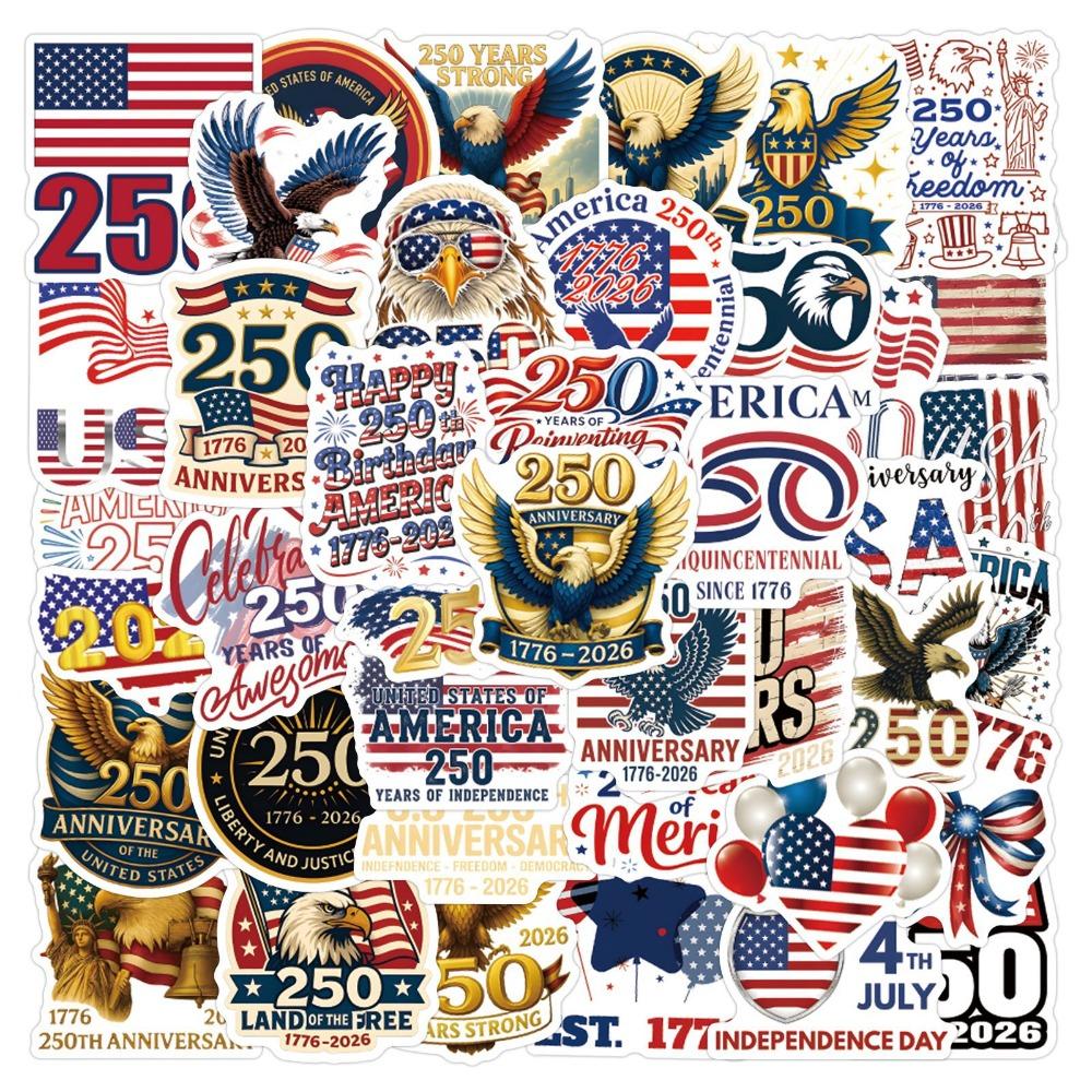57Pcs United States 250Th Anniversary Stickers Luggage Water Cup Stationery Car Notebook Refrigerator Decoration Diy Decals