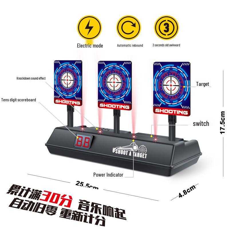 Electronic Auto-Reset Scoring Target for Battle and Practice with Soft Bullets