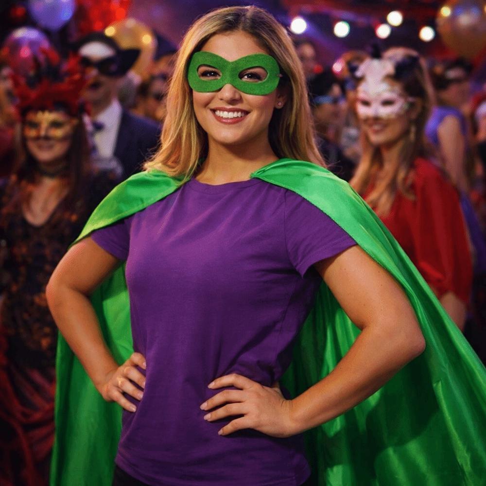 2Pcs/Set Solid Color Adult Superhero Cape with Eye Mask  Stage Performance