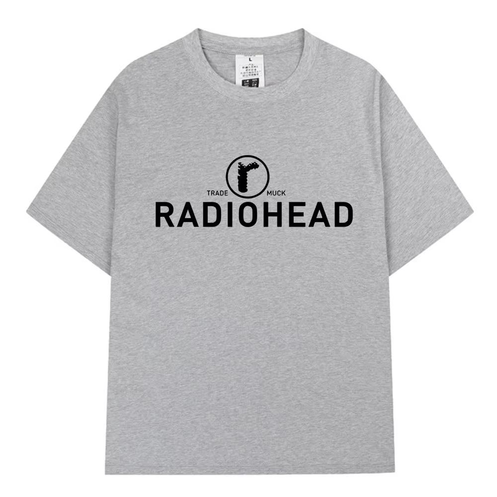 Summer Hot Sale Rock Band Radiohead Trade Muck T Shirt Unisex Unisex Gothic Vintage T-Shirt Retro Short Sleeve Casual Cotton T-Shirt