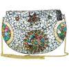 Многоцветная женская сумка-слинг ручной работы с металлической мозаикой, украшенная плиткой
