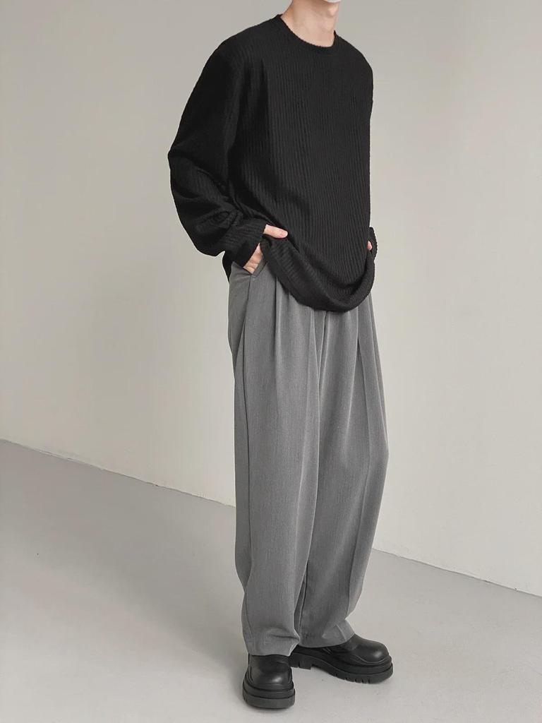 Мужская модная японская полосатая футболка свободного кроя с длинными рукавами