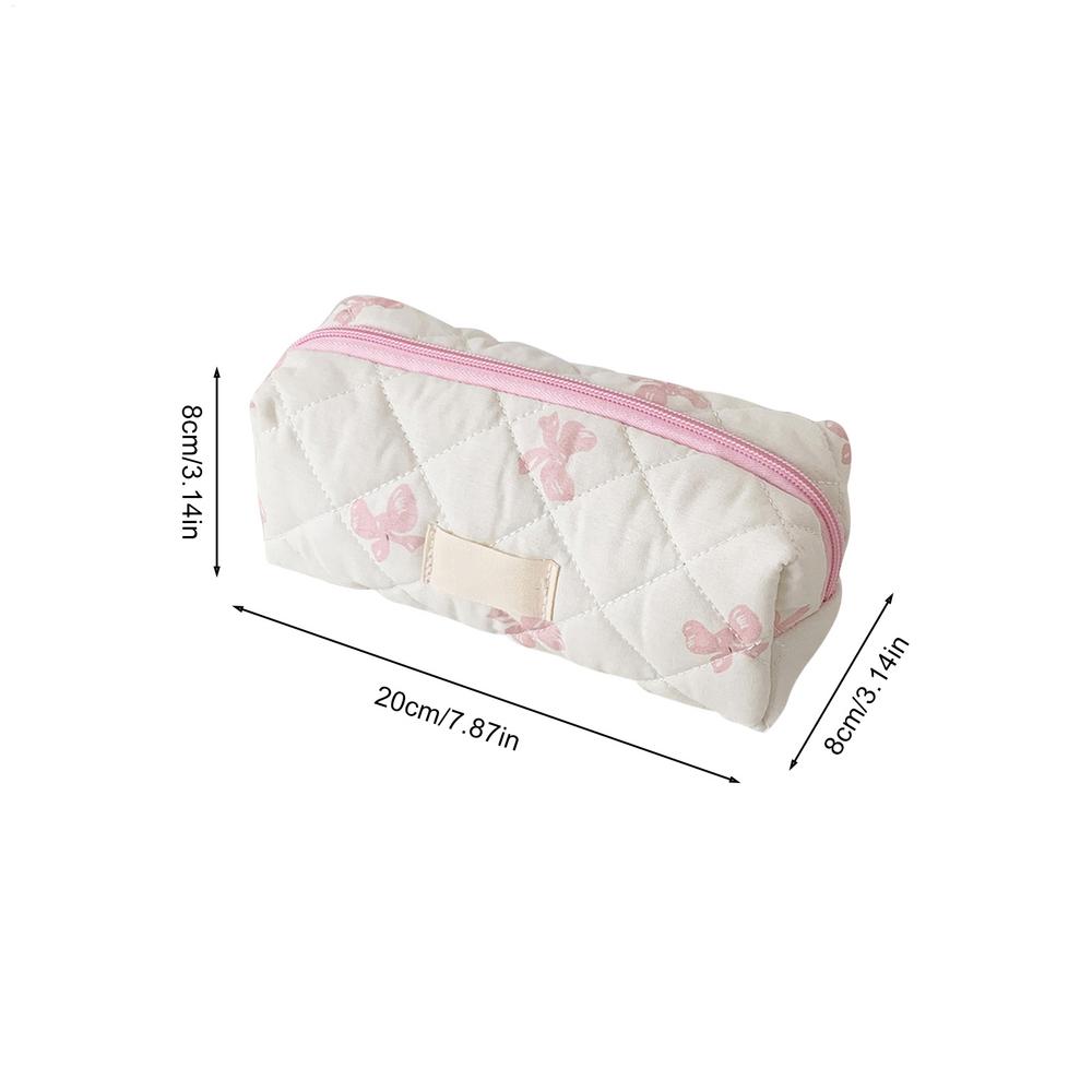 1pc Bowknot Pencil Case, With Zipper Portable Stationery Case Storage Bag ,study Supplies Large Capacity cute Pencil Case