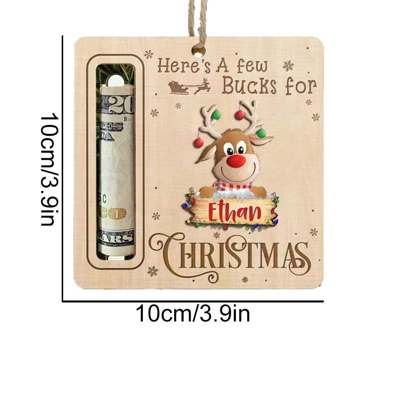 1 шт. Милый держатель для денег Рождественская елка Подарочные карты Деревянные С Новым годом