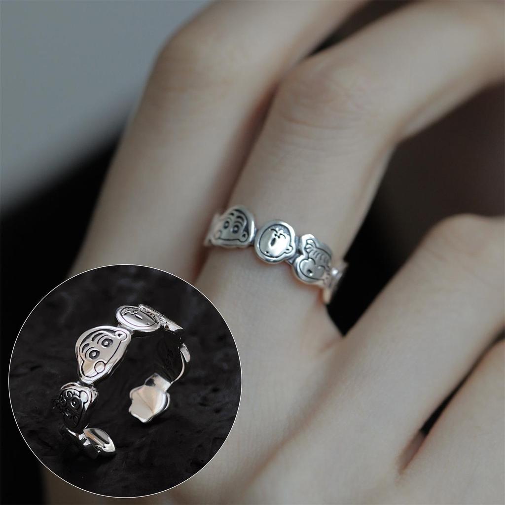 Корейское 3D кольцо в форме сердца: Женское ретро широкое кольцо, модное кольцо на палец с английской буквой, кольцо на указательный палец в стиле хип-хоп.