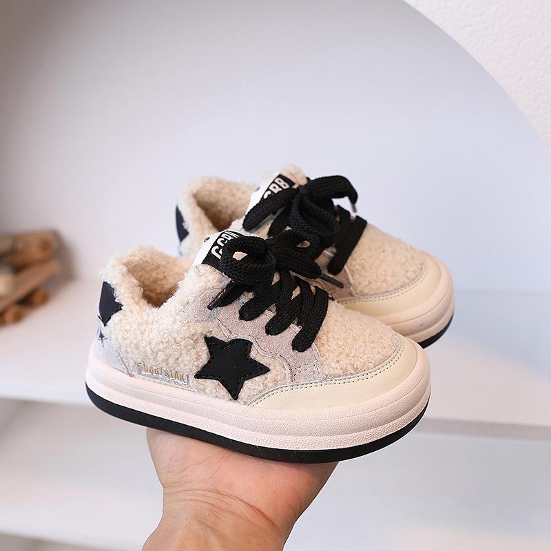 Детская обувь Star Cotton Shoes Winter Plus Velvet в корейском стиле, теплая, повседневная, модная, удобная детская обувь для мальчиков и девочек