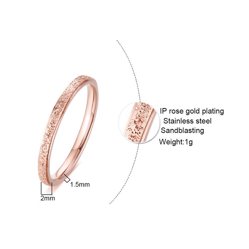 Модные матовые кольца-скрабы женские розовое золото/серебро кольцо на палец 2/4/6/8 мм мужские свадебные украшения простые из нержавеющей стали/разноцветные