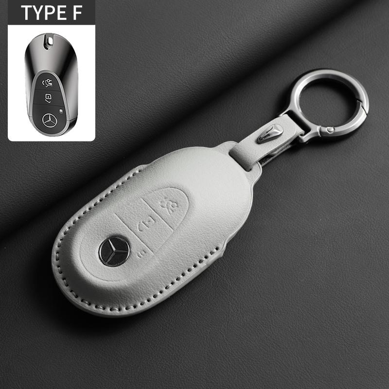 Leather Car Smart Key Fob Holder Case Cover Shell For Mercedes Benz C E S Class GLC W206 C260 C300 S450 S500 W223 W214 E300 S400