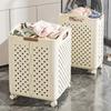 Extra Large Folding Laundry Basket Durable PP Multi-Purpose Dirty Clothes Storage Basket for Bedroom & Bathroom Household