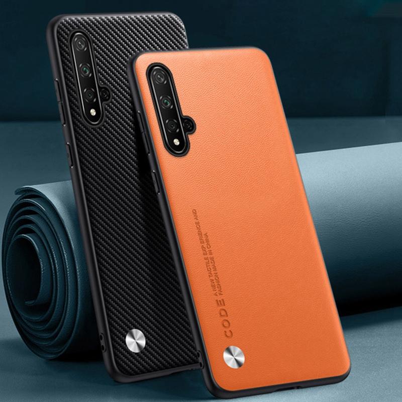 Роскошный матовый противоударный чехол для телефона Honor 20 - Задняя крышка из ПУ кожи и ТПУ силикона