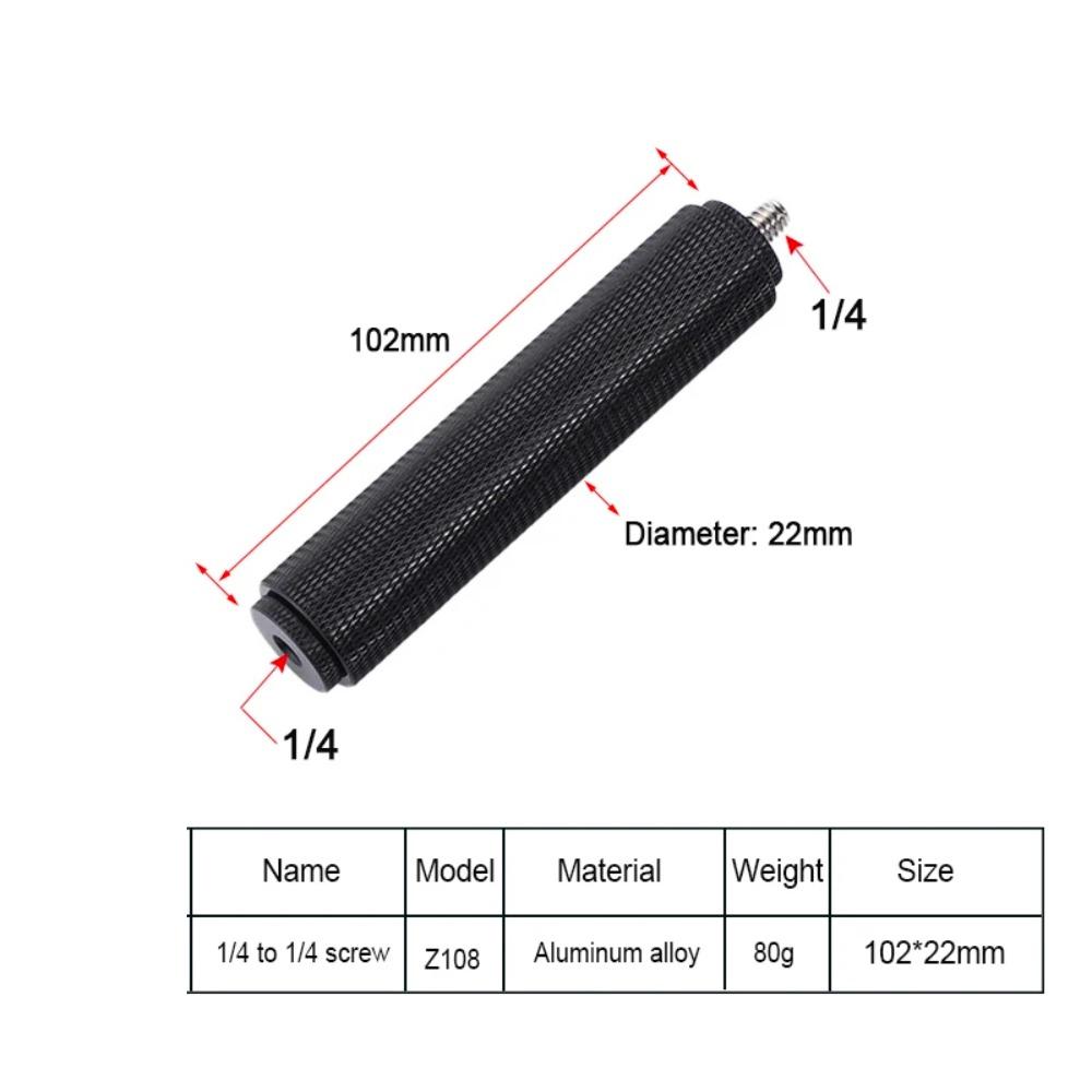Multi‑Thread Extension Rod 1/4 3/8 5/8‑27 Female Thread Adapter Aluminum Microphone Handle for Tripod Mic Holder DSLR Camera Photography Shooting