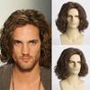 Men's Blonde Wigs Synthetic Natural Wavy Wig with Side Men Cosplay Wig Costume Roleplay Daily Party