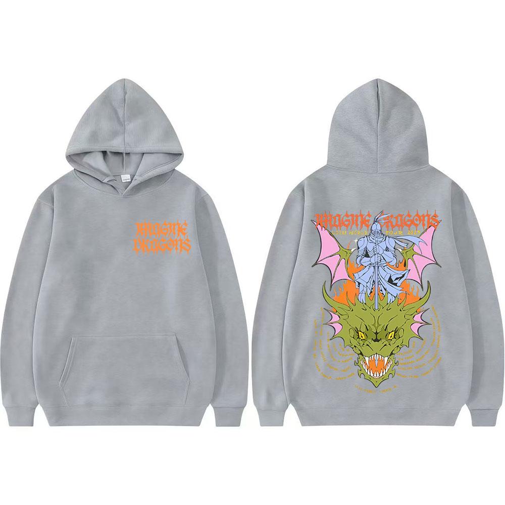 Imagine Dragons KNIGHT DRAGON Мировой Тур Худи с принтом Топы Мужские Женские Харадзюку Эстетика Хип-Хоп Топы Худи Комфорт Свитшоты