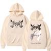 Худи с принтом Death Black Metal Mayhem Женское Винтажное Повседневное С капюшоном Спортивный костюм Мужская мода Готический Рок Оверсайз