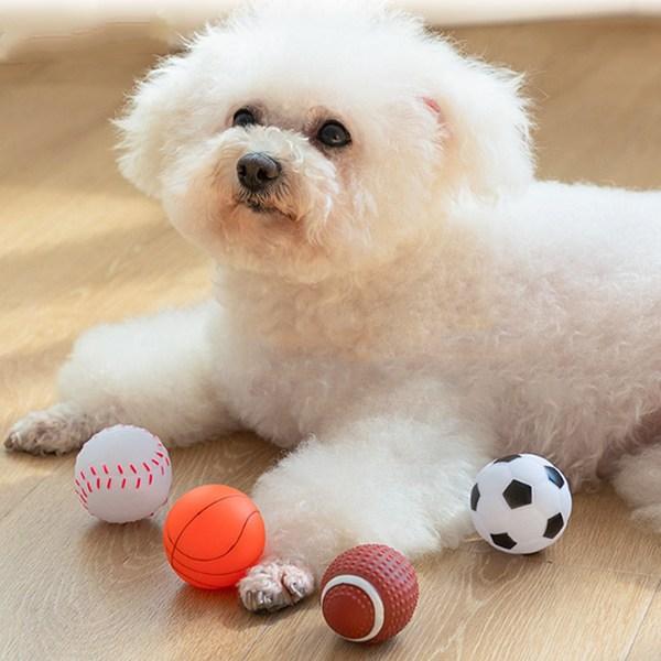 Ding Dong Pet Pet Play Ball Squeak Toy Набор из 4 штук маленького размера, разные цвета, 1 комплект