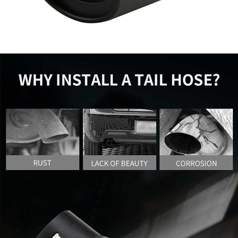 1PCS 2.5" Inlet Car Auto Exhaust Muffler Tip Pipe Stainless Steel Chrome Trim Rear Tail Throat For Most Cars