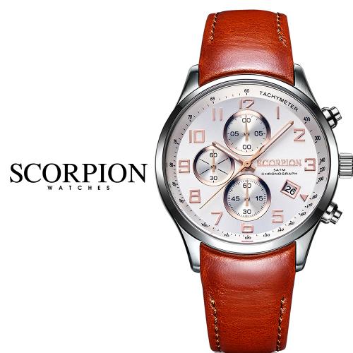 [SCORPION] SCORPION Neith Хронограф Кожаные часы с D-образной застежкой SP3348L-WRG