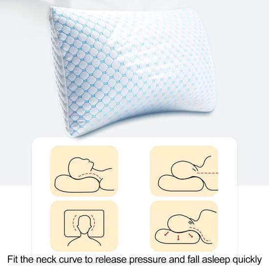 Подушка из измельченной губки, охлаждающая, с медленным восстановлением, эластичная, снимающая боль в шее, подушка из пены с эффектом памяти, дышащая