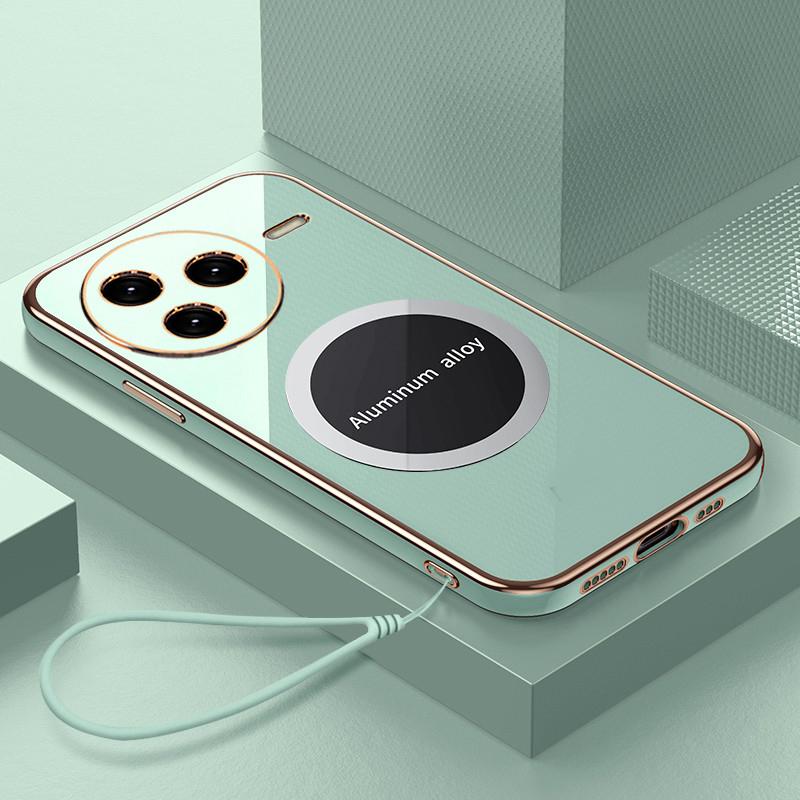 Чехол для Xiaomi Redmi K80, чехол для телефона Redmi K80 Pro, роскошное квадратное покрытие, магнитное притяжение, противоударная силиконовая задняя крышка