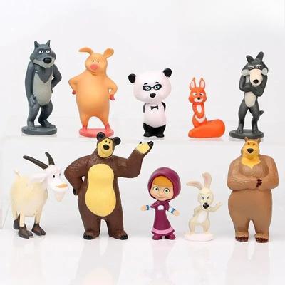 MINISO 10 штук/набор Куклы Маша и Друзья Леса Куклы Домашние Украшения